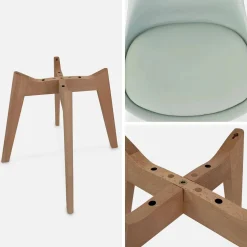 Set 4 sedie scandinave imbottite con gambe in legno