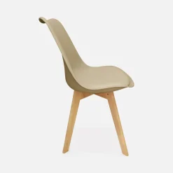 Set 4 sedie scandinave imbottite con gambe in legno