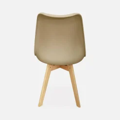 Set 4 sedie scandinave imbottite con gambe in legno