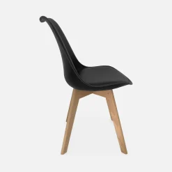 Set 6 sedie scandinave imbottite con gambe in legno
