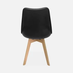 Set 6 sedie scandinave imbottite con gambe in legno
