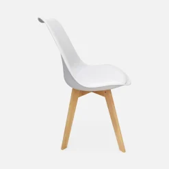 Set 6 sedie scandinave imbottite con gambe in legno