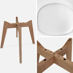 Set 6 sedie scandinave imbottite con gambe in legno