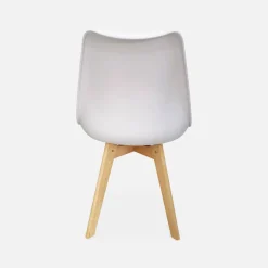 Set 6 sedie scandinave imbottite con gambe in legno
