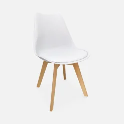 Set 6 sedie scandinave imbottite con gambe in legno