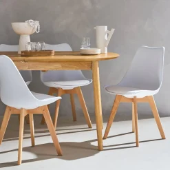 Set 6 sedie scandinave imbottite con gambe in legno