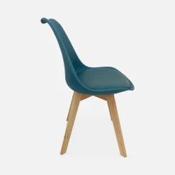 Set 6 sedie scandinave imbottite con gambe in legno