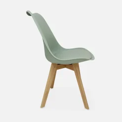 Set 6 sedie scandinave imbottite con gambe in legno
