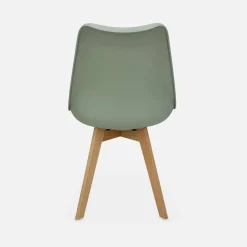 Set 6 sedie scandinave imbottite con gambe in legno