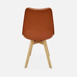 Set 6 sedie scandinave imbottite con gambe in legno