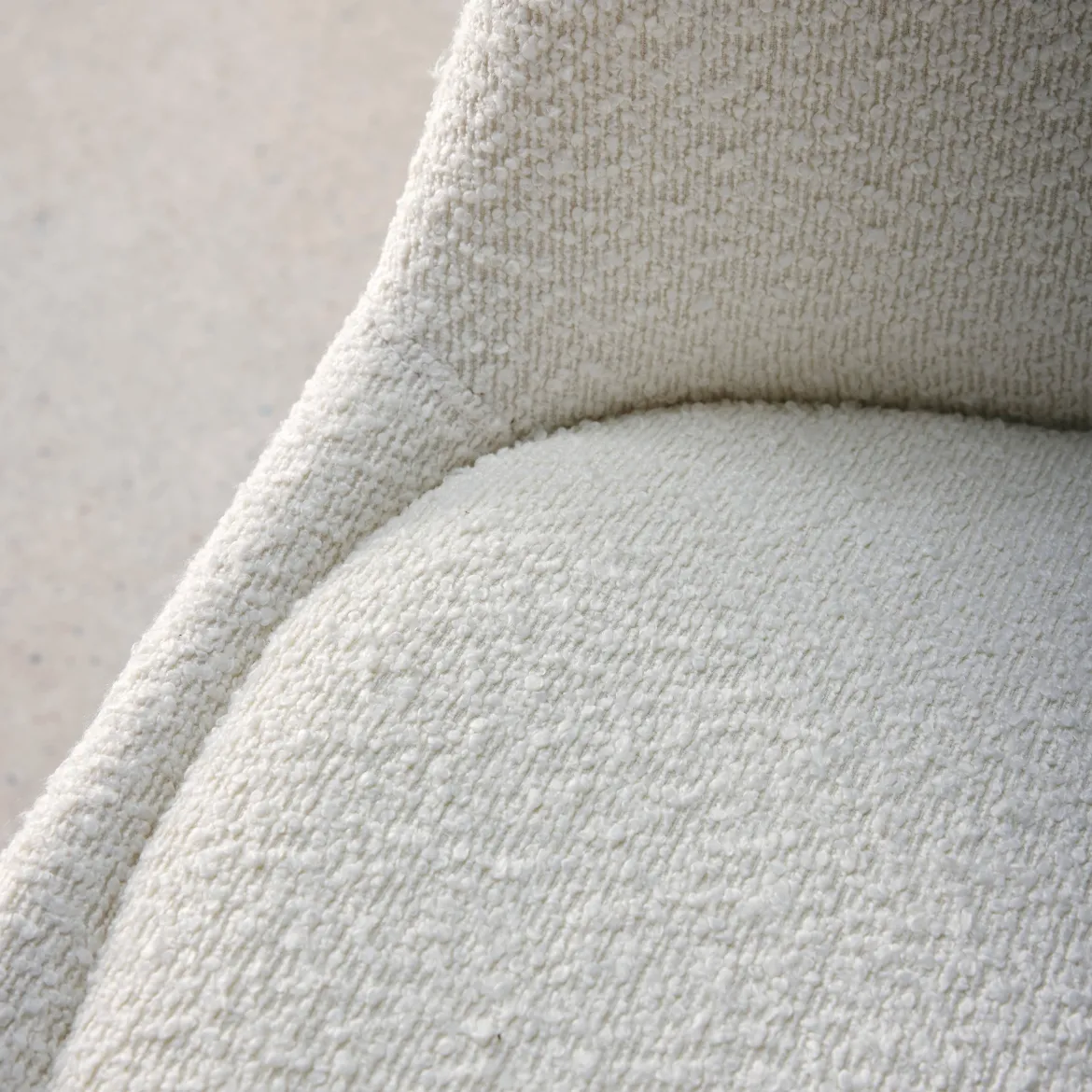 Set 4 sedie scandinave legno di faggio e bouclé strutturato