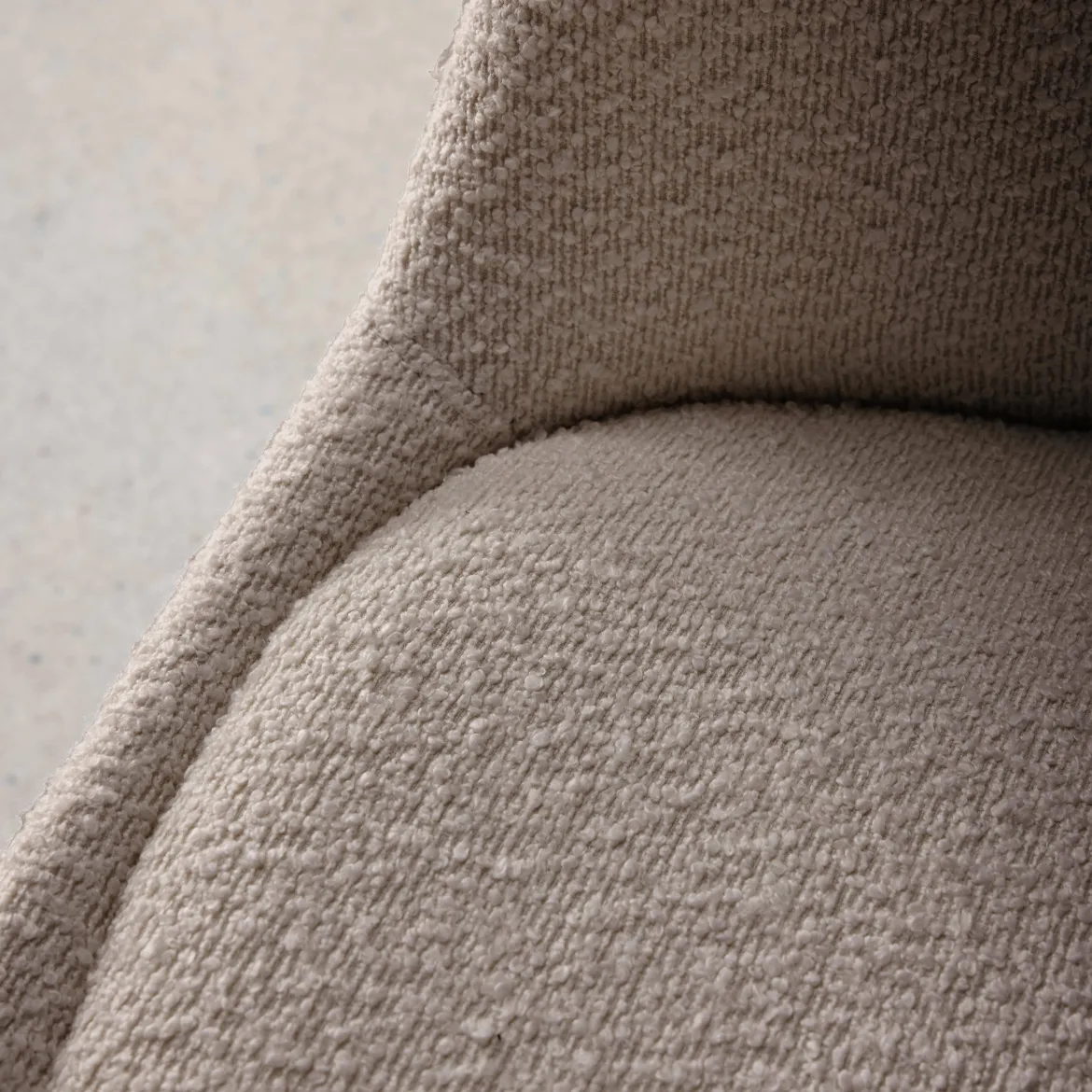 Set 4 sedie scandinave legno di faggio e bouclé strutturato