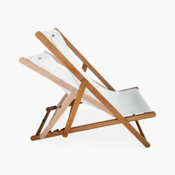 Set 2 sedie sdraio in legno con cuscino poggiatesta