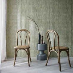 Set 2 sedie vintage in legno e rattan