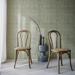 Set 2 sedie vintage in legno e rattan