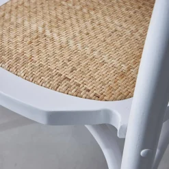 Set 2 sedie vintage in legno e rattan