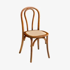 Set 2 sedie vintage in legno e rattan