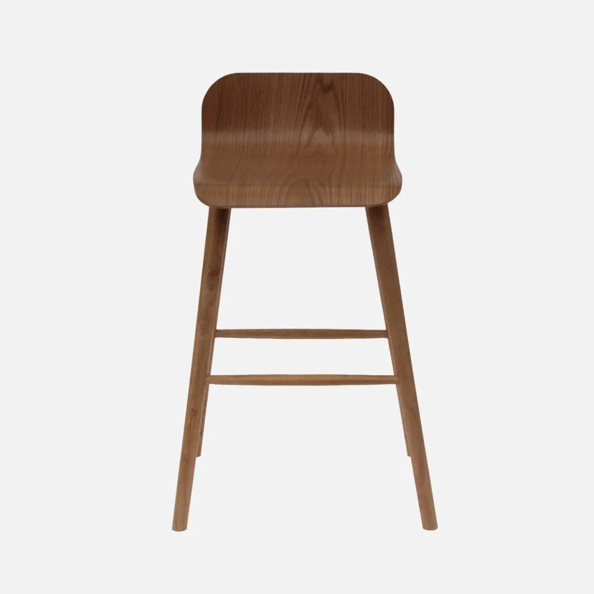 Set 2 sgabelli da bar scandinavo in legno di hevea 67,5 cm