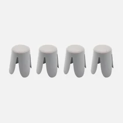 Set 4 sgabelli impilabili in bouclé