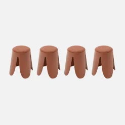 Set 4 sgabelli impilabili in bouclé