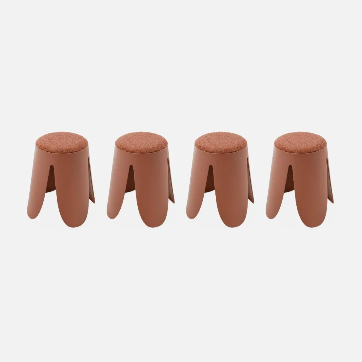 Set 4 sgabelli impilabili in bouclé