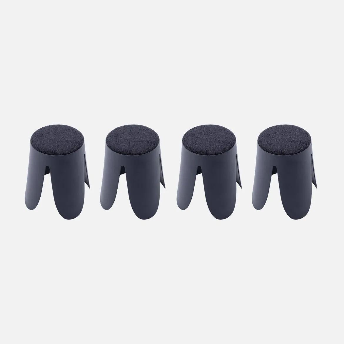 Set 4 sgabelli impilabili in bouclé