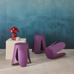 Set 4 sgabelli impilabili in ecopelle