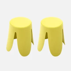 Set 2 sgabelli impilabili in similpelle