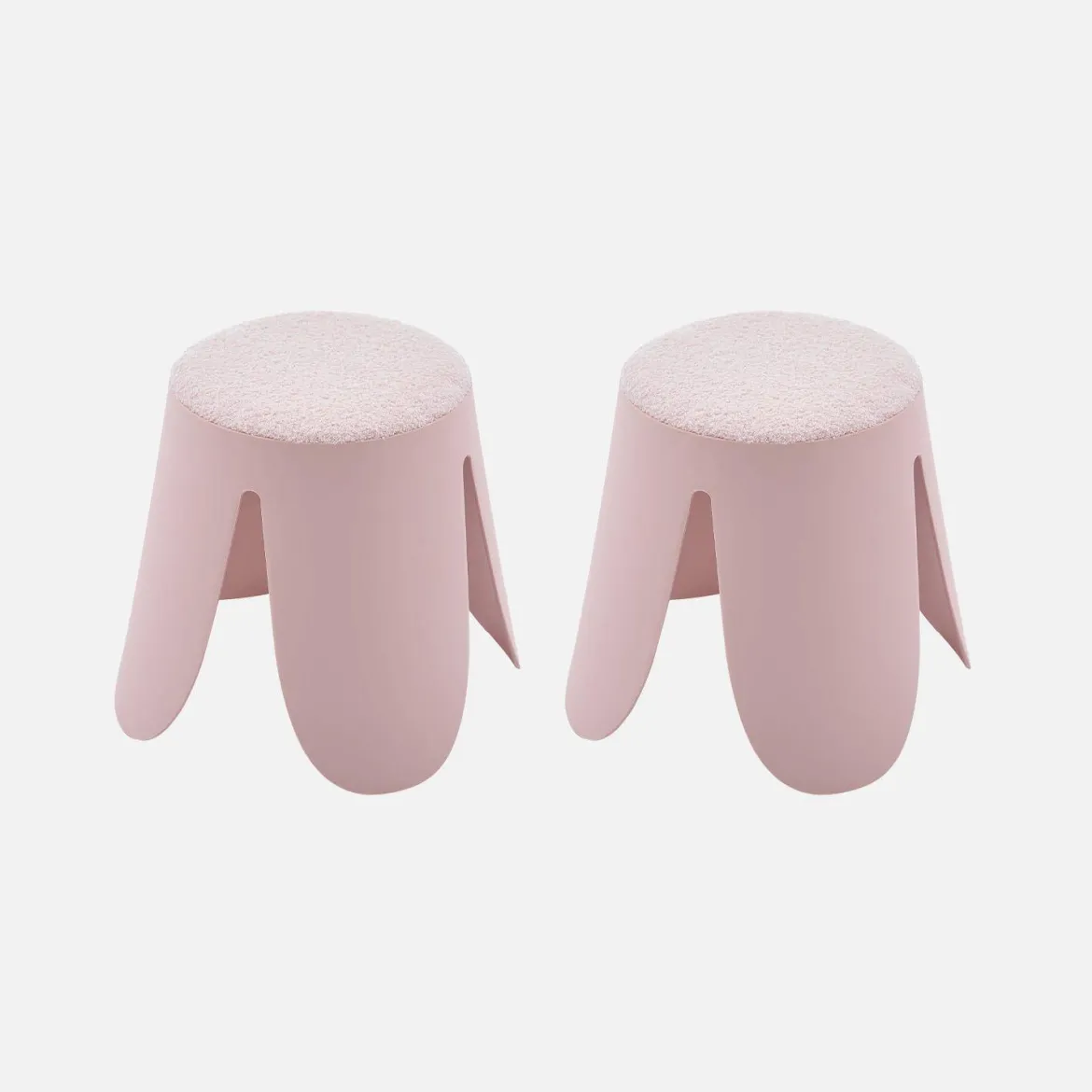 Set 2 sgabelli impilabili per bambini in bouclé testurizzato