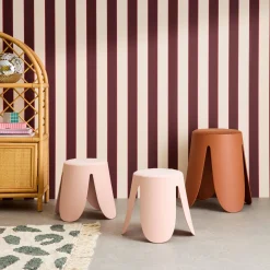 Set 2 sgabelli impilabili per bambini in bouclé testurizzato