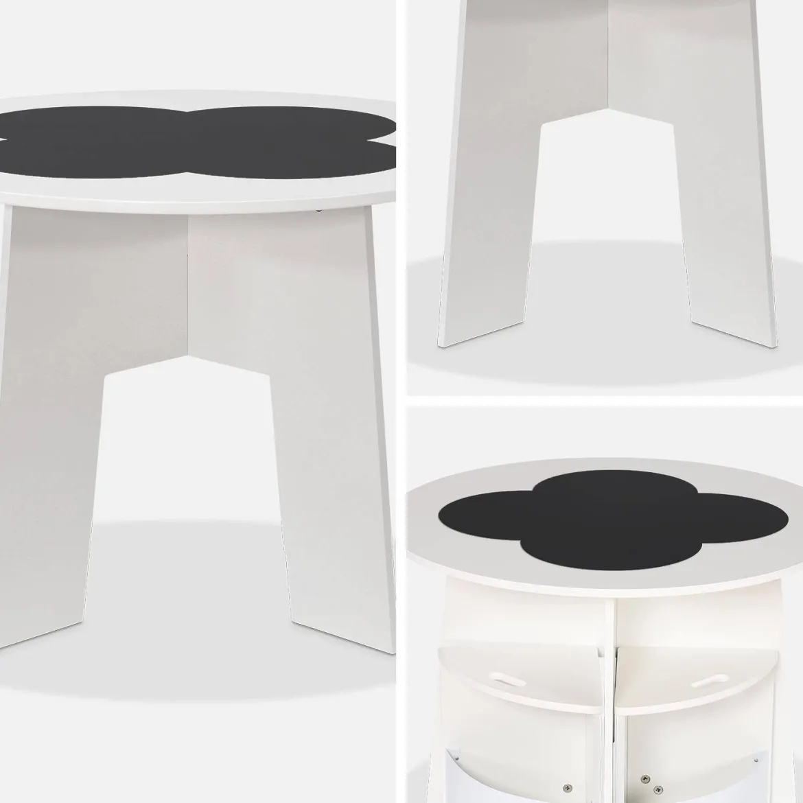Set tavolo con ardesia e 4 sedie contenitore per bambini