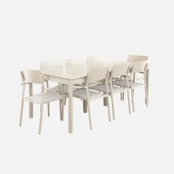 Set tavolo da giardino allungabile in alluminio e textilene con 8 sedie