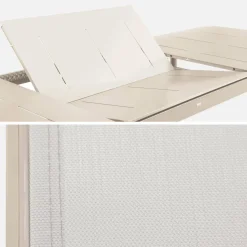 Set tavolo da giardino allungabile in alluminio e textilene con 8 sedie