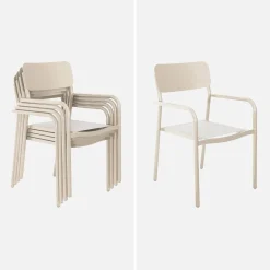 Set tavolo da giardino allungabile in alluminio e textilene con 8 sedie