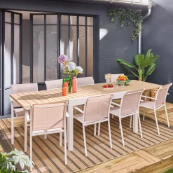 Set tavolo da giardino allungabile con 8 sedie