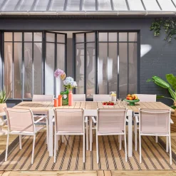 Set tavolo da giardino allungabile con 8 sedie