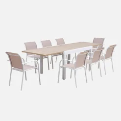 Set tavolo da giardino allungabile con 8 sedie