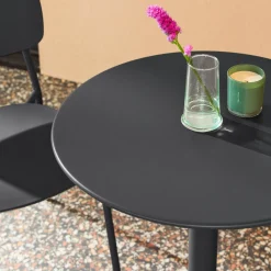 Set tavolo da giardino bistrot rotondo in acciaio con 2 sedie