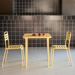 Set tavolo da giardino in acciaio con 2 sedie, 70cm