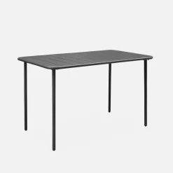 Set tavolo da giardino in acciaio con 4 sedie, 120cm