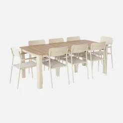 Set tavolo da giardino in alluminio con 8 sedie