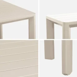Set tavolo da giardino in alluminio con 1 panchina e 4 sedie