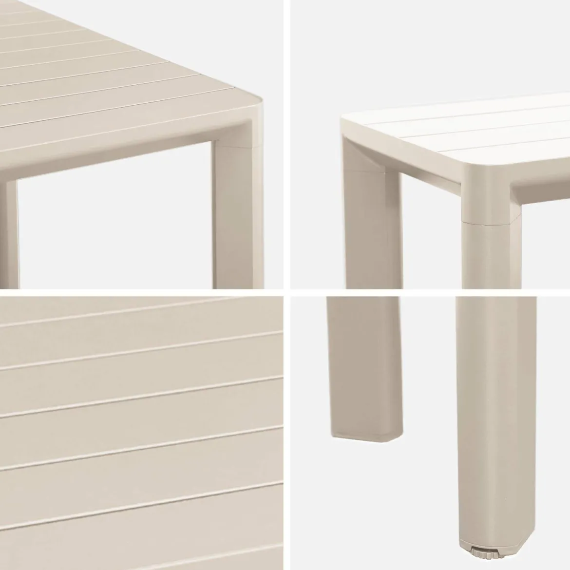 Set tavolo da giardino in alluminio con 1 panchina e 4 sedie