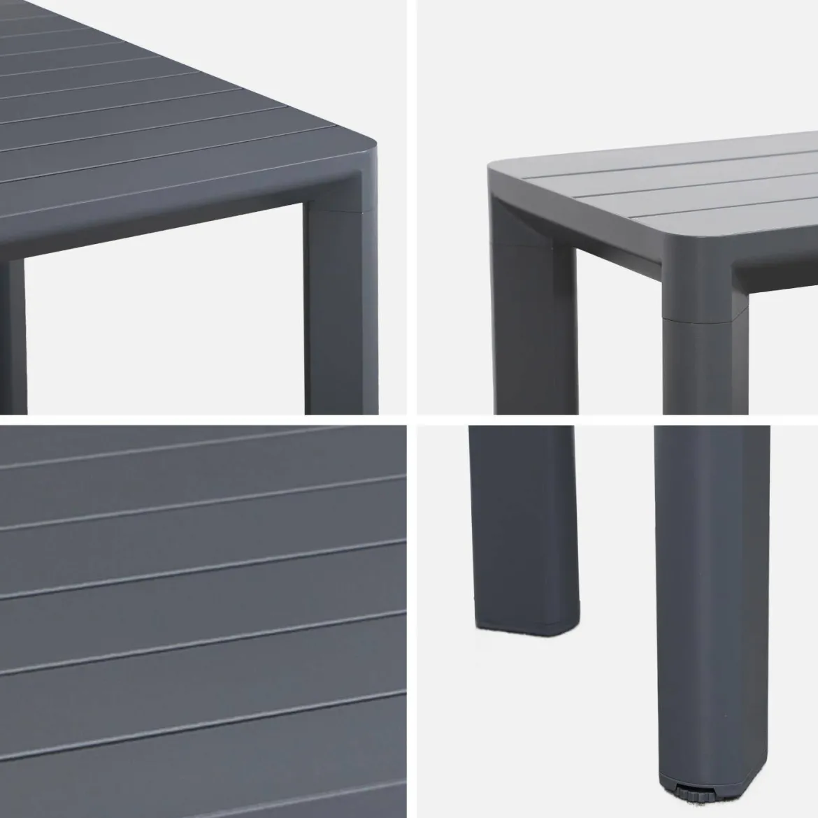 Set tavolo da giardino in alluminio con 2 panchine, 8 sedie