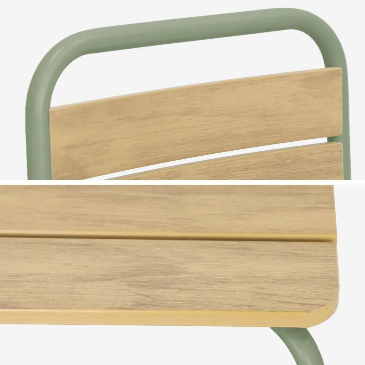 Set tavolo da giardino per bambini in acciaio e legno con 2 sedie