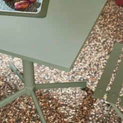 Set tavolo da giardino pieghevole in metallo con 2 sedie