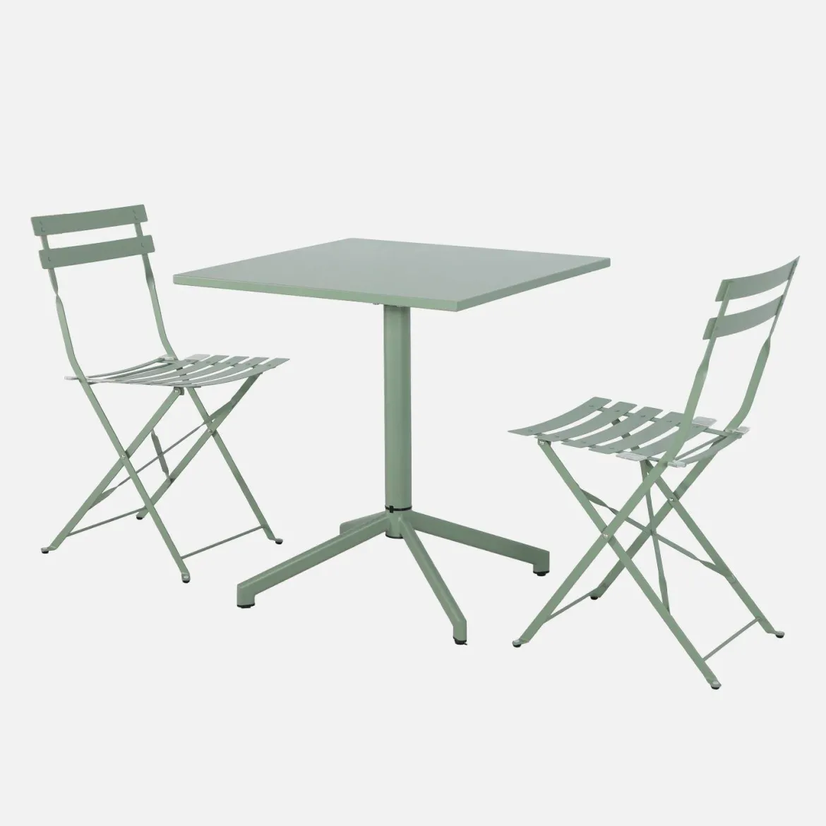 Set tavolo da giardino pieghevole in metallo con 2 sedie