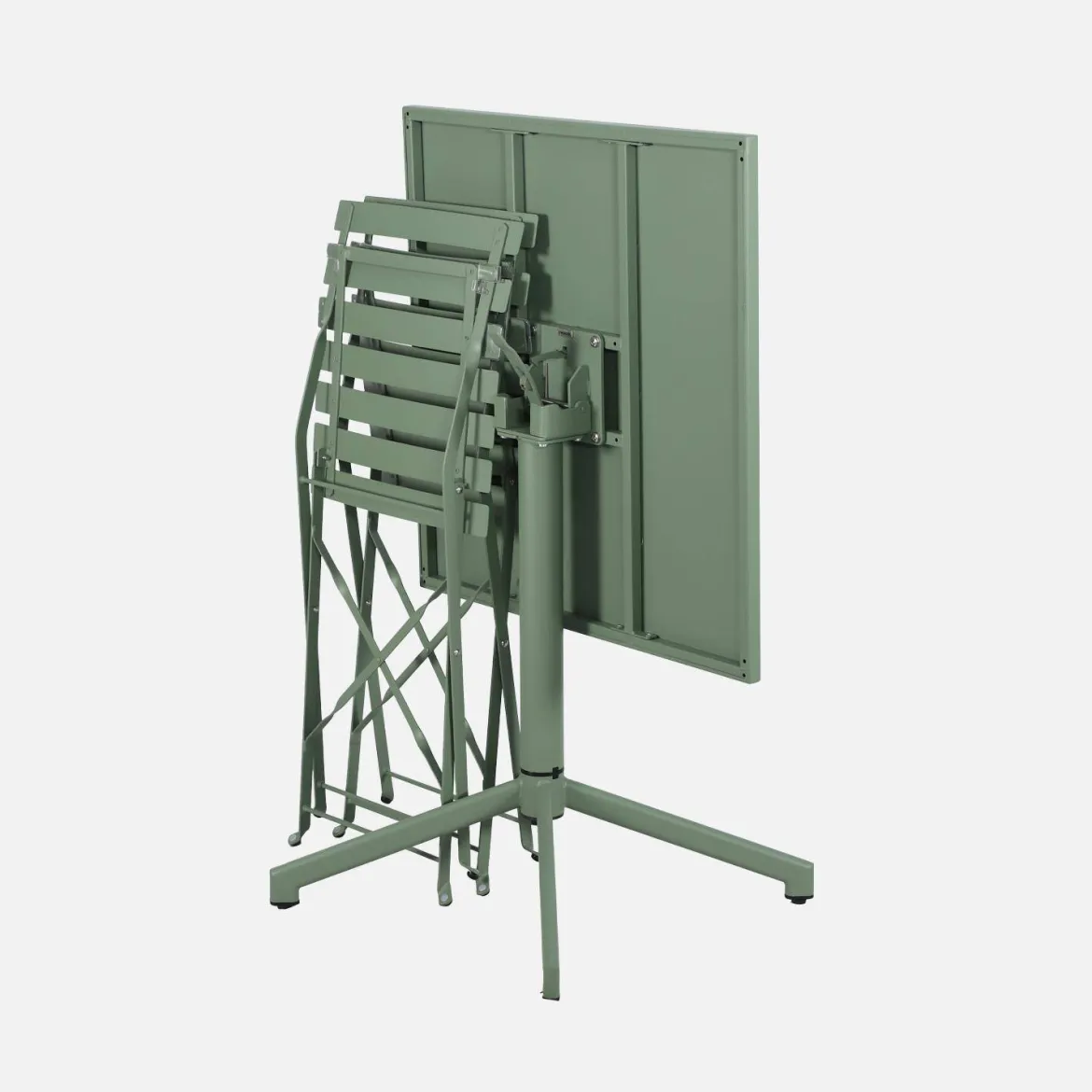 Set tavolo da giardino pieghevole in metallo con 2 sedie