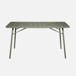 Set tavolo da giardino pieghevole in acciaio con 6 sedie, 140cm