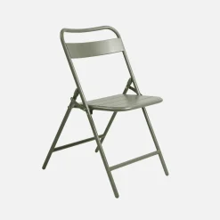 Set tavolo da giardino pieghevole in acciaio con 6 sedie, 140cm